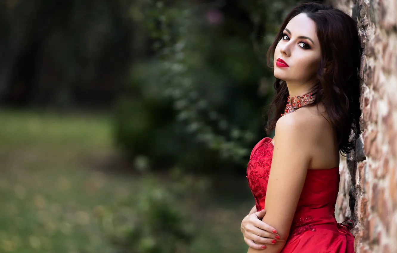 Photo wallpaper look, pose, dress, the bride, Elena, bokeh