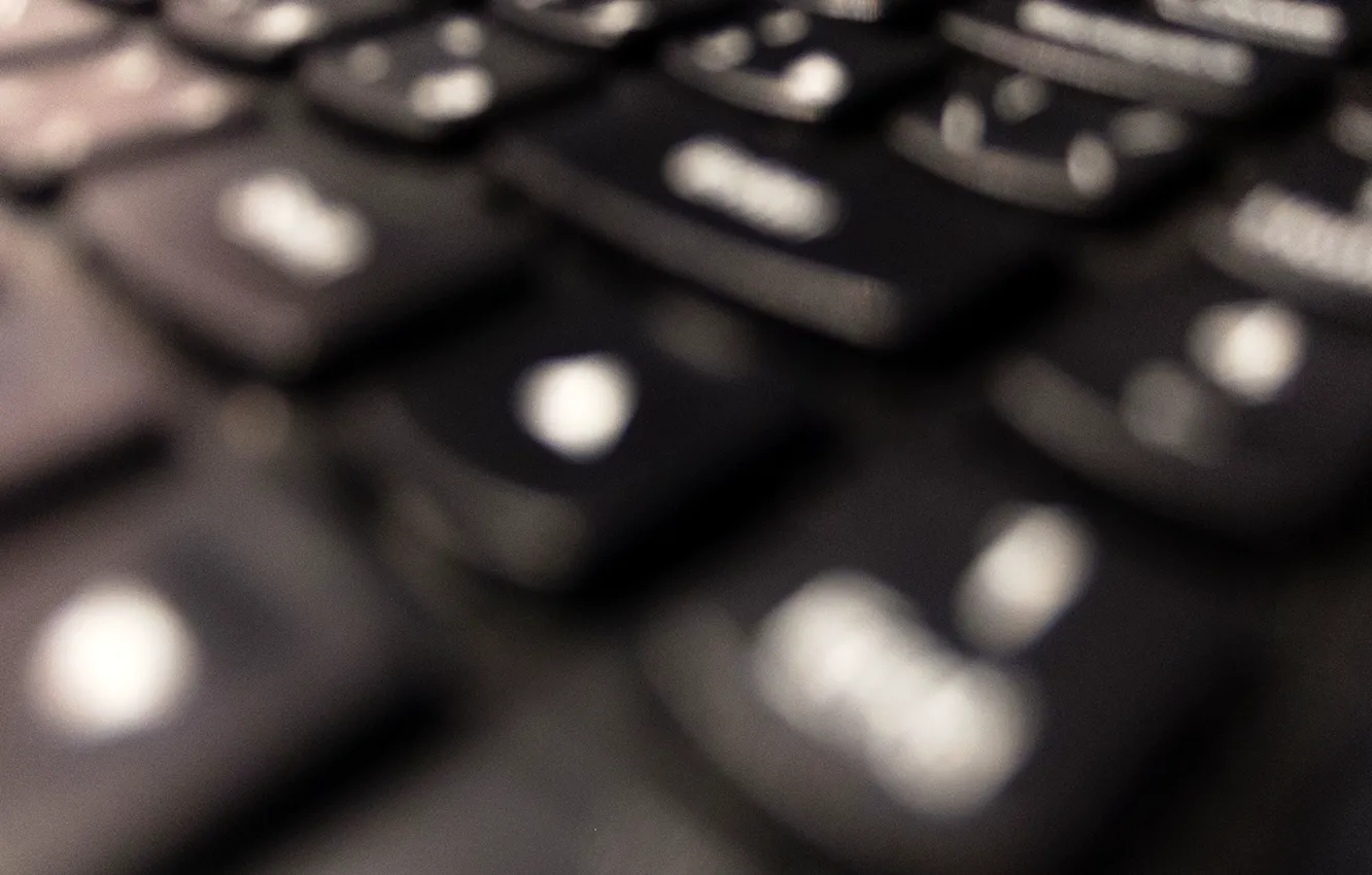 Photo wallpaper macro, blur, keyboard, laptop, black and white