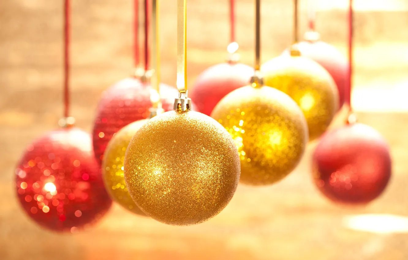 Photo wallpaper decoration, holiday, balls, Shine, tape