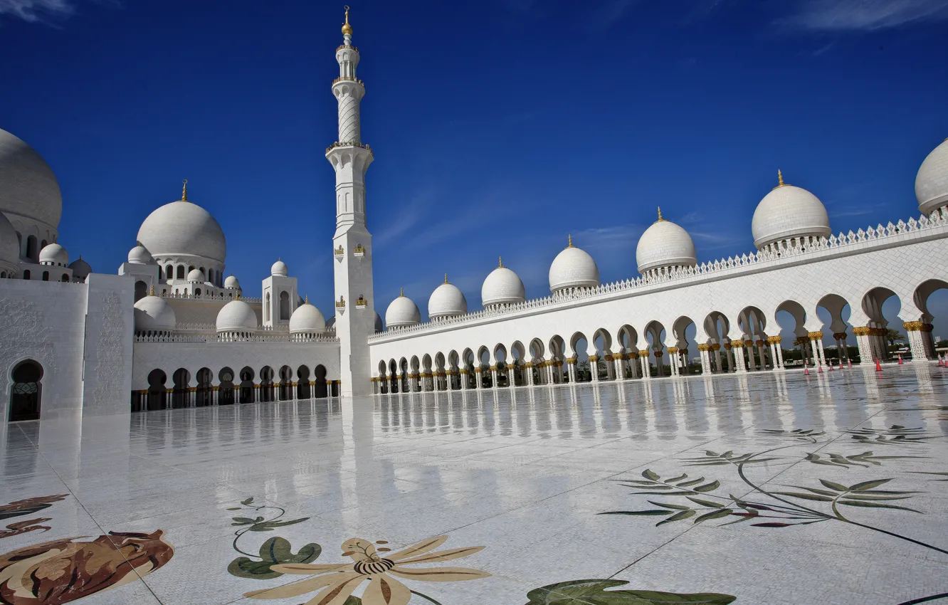 Photo wallpaper Abu Dhabi, UAE, The Sheikh Zayed Grand mosque, Abu Dhabi, UAE, Sheikh Zayed Grand Mosque