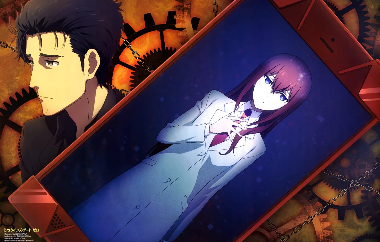 Photo wallpaper anime, steins gate, gate, okabe rintarou, Okabe Rintaro., Gate Of Steiner, The Kuris, Makise, Smartphone