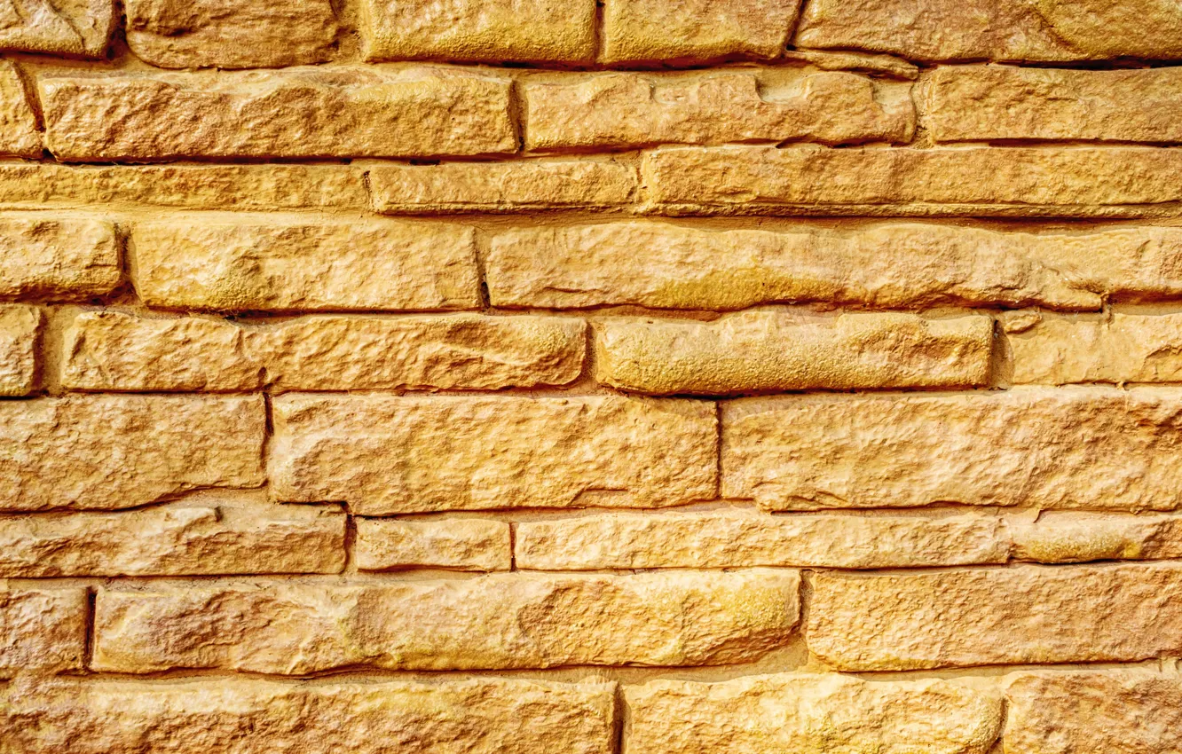 Photo wallpaper yellow, brick, Texture