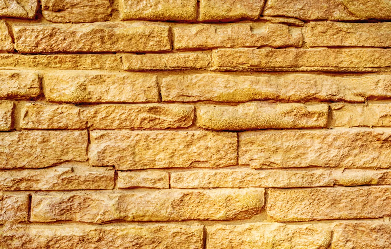 Photo wallpaper yellow, brick, texture