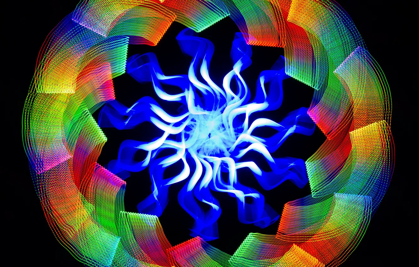 Photo wallpaper light, pattern, color, ring