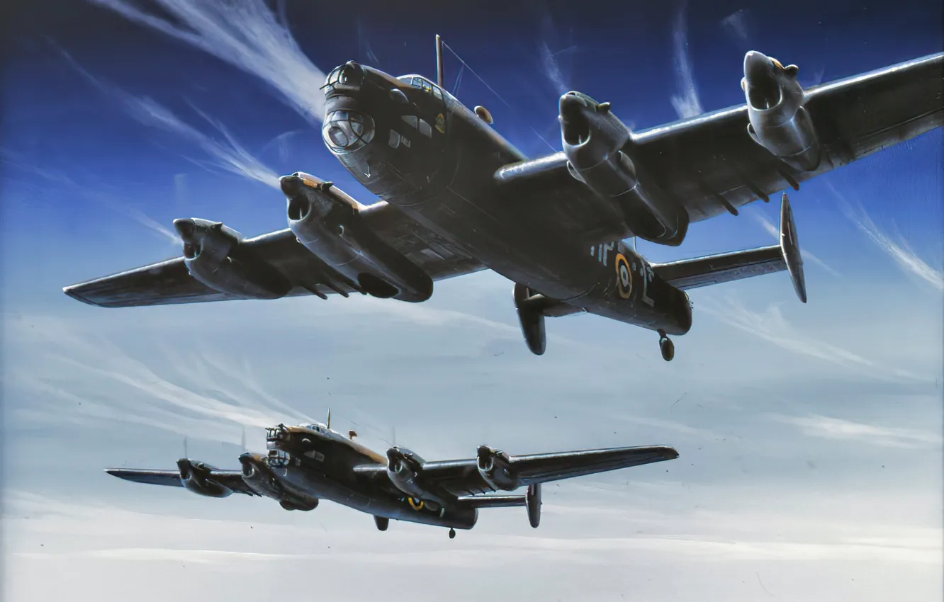 Wallpaper Bomber Art Airplane Aviation Ww2 Lancaster Avro For