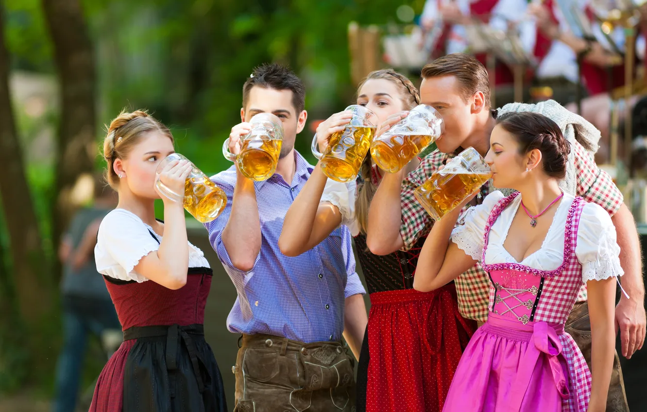 Photo wallpaper beautiful, beer, Bavaria, beer mug, Beer garden, beer glass