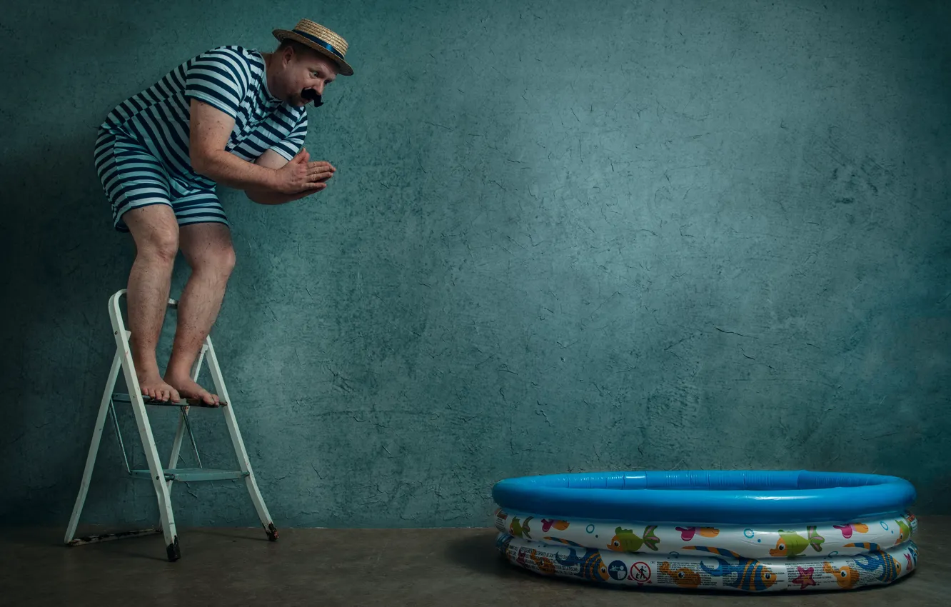 Photo wallpaper people, the situation, pool