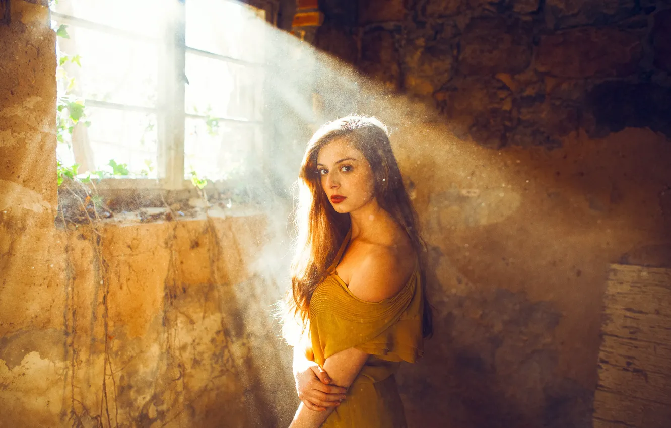 Photo wallpaper girl, light, mood, window