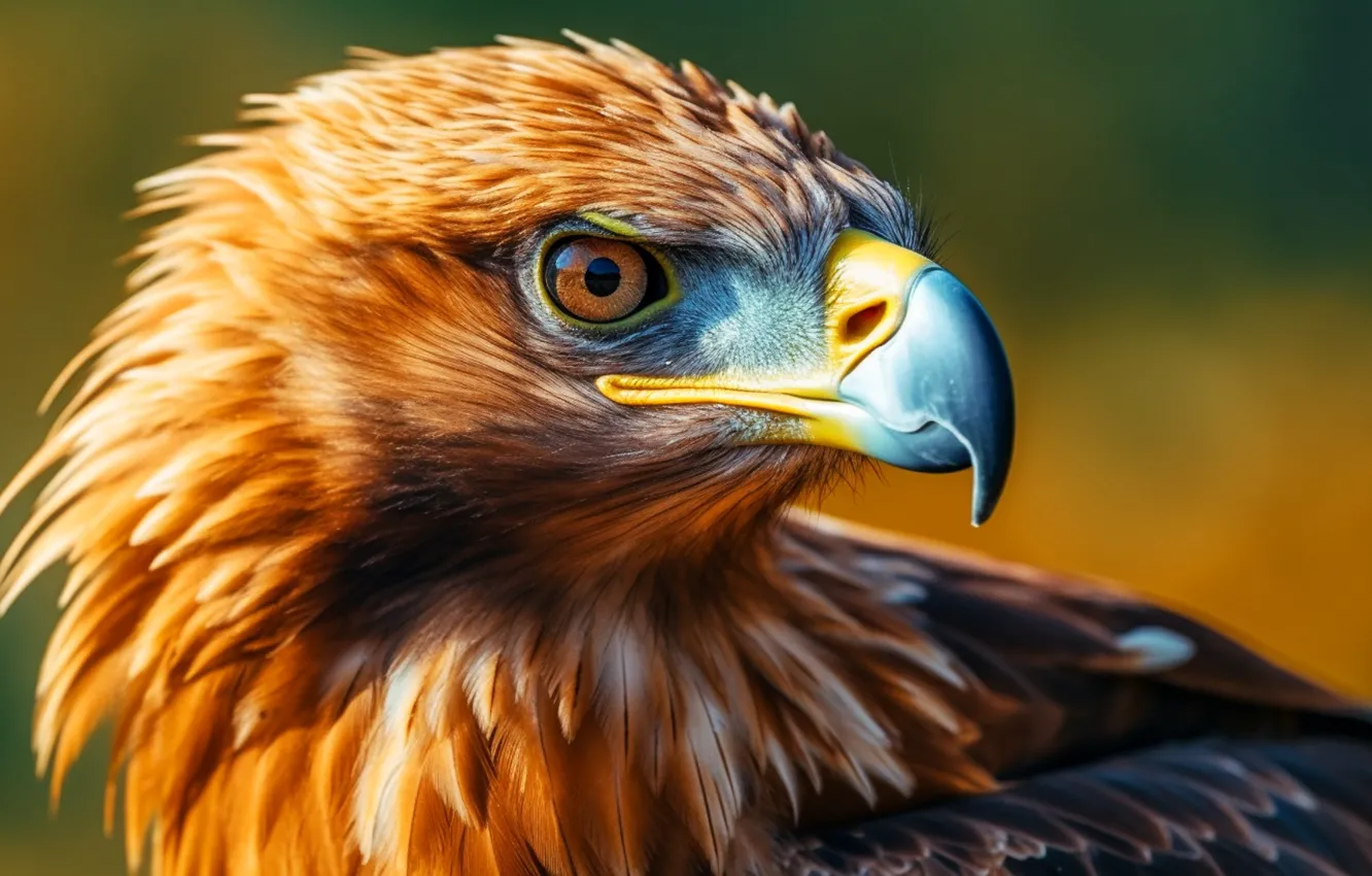 Photo wallpaper Eagle, animals, nature, Bird of Prey, simple background, Blurred, blurry background