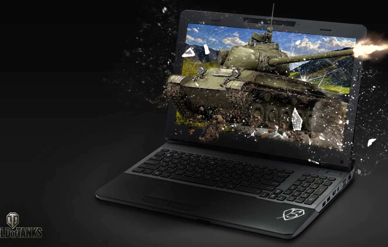 Photo wallpaper creative, laptop, game, weapon, tank, World of Tanks, LTTB