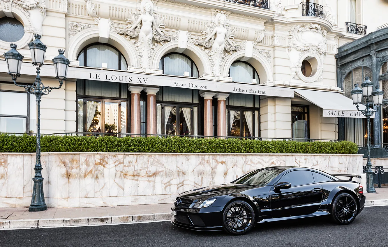 Photo wallpaper the city, black, tuning, Mercedes, Benz, Mercedes, AMG, AMG