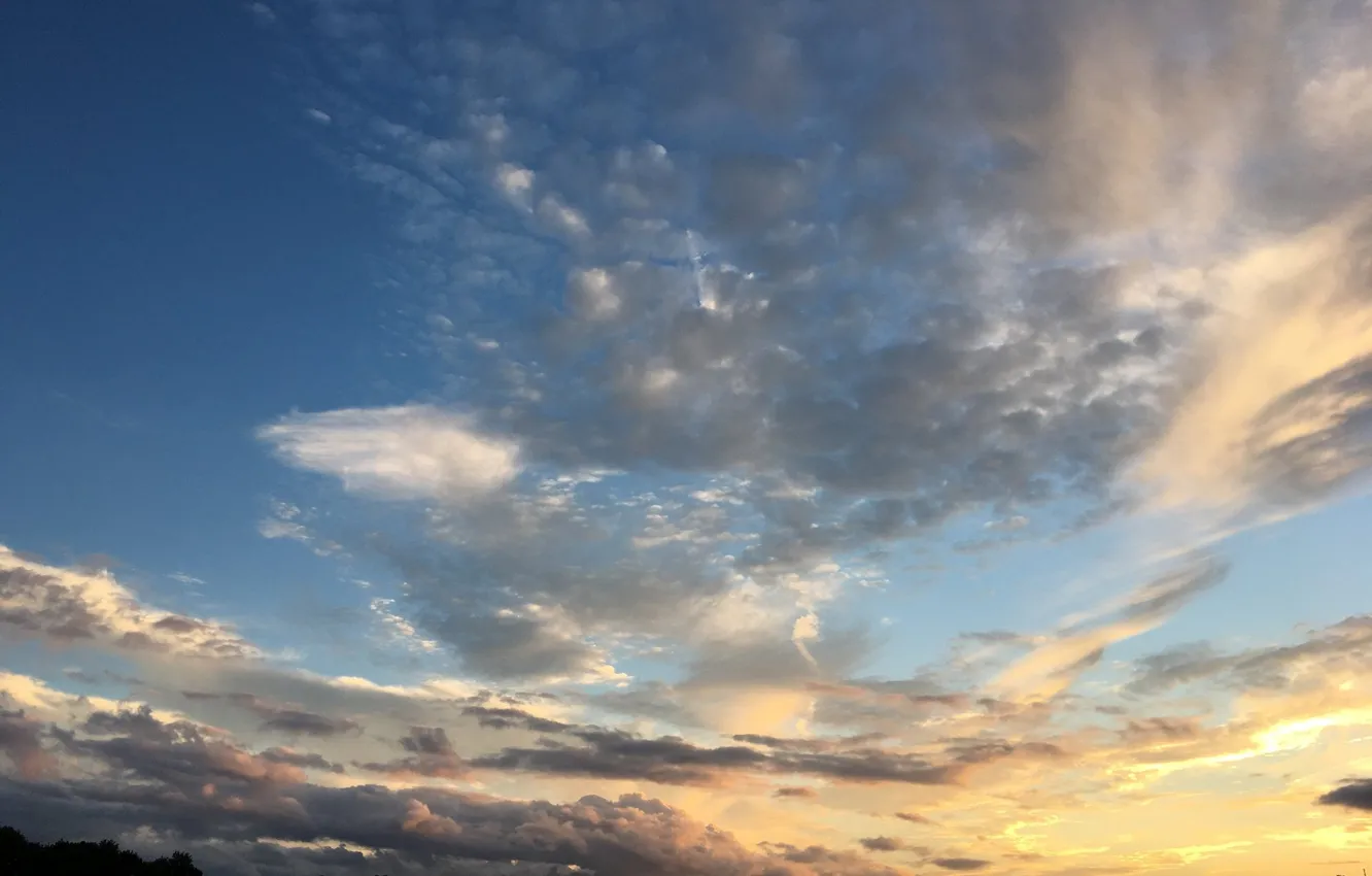 Photo wallpaper the sky, clouds, landscape, nature, horizon