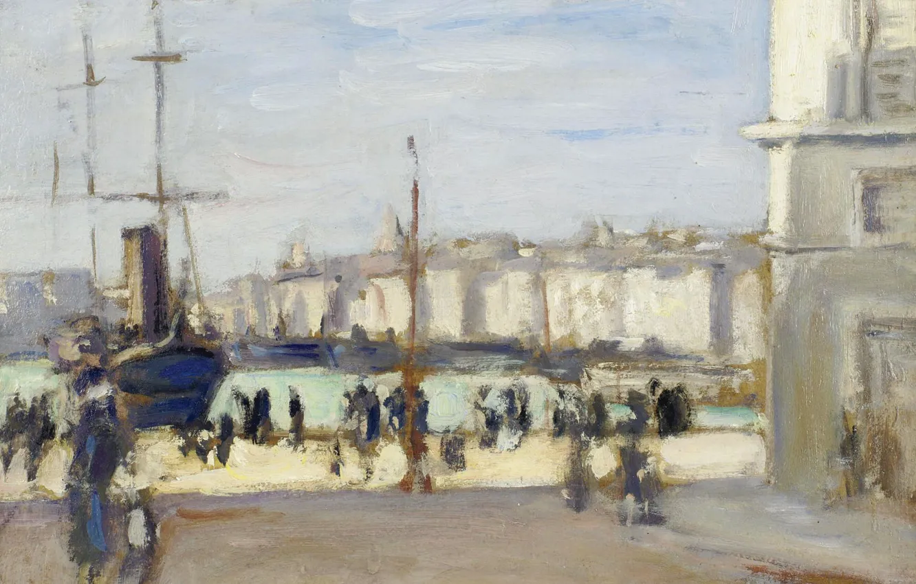 Photo wallpaper picture, the urban landscape, The Port Of Marseille, Albert Andre, Albert Andre