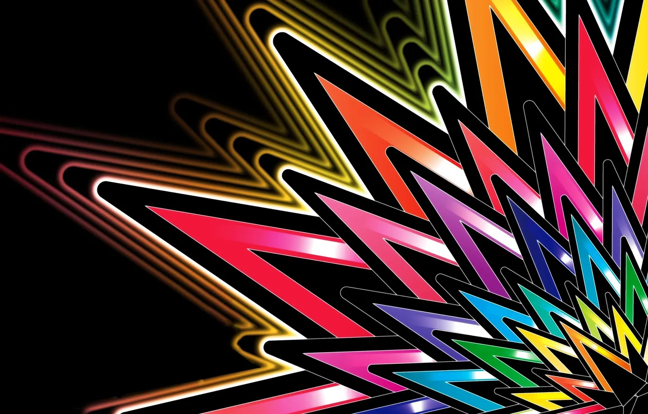 Photo wallpaper stars, rays, abstraction, Wallpaper, color, rainbow, petals