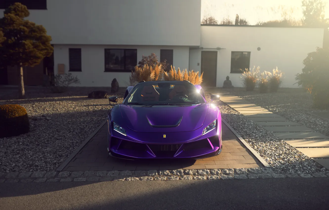 Photo wallpaper purple, Tuning, Ferrari, Ferrari, Purple, tuning, Spider, The front