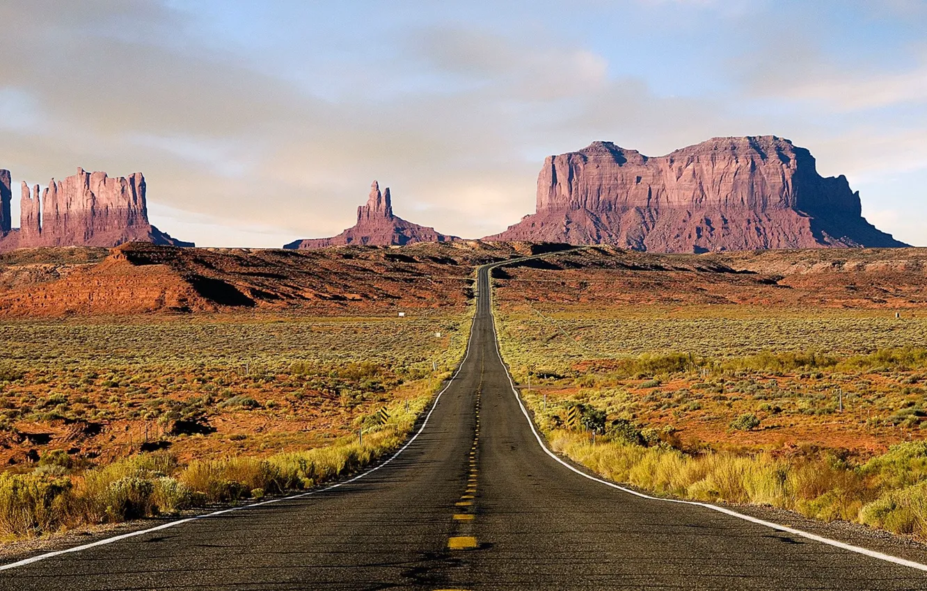 Photo wallpaper USA, Arizona, Monument Valley, Road to the Desert
