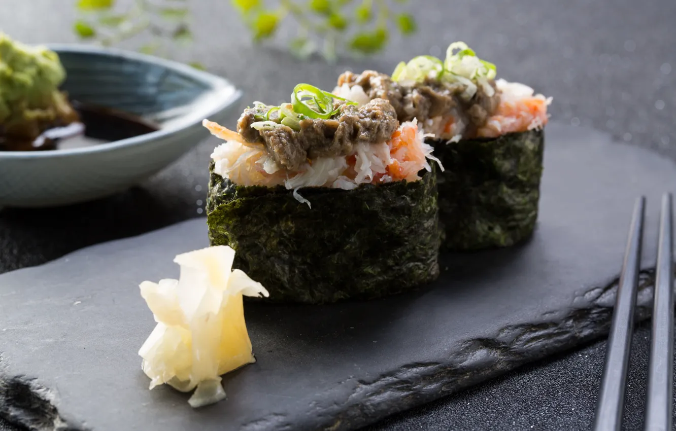 Photo wallpaper rolls, seafood, ginger