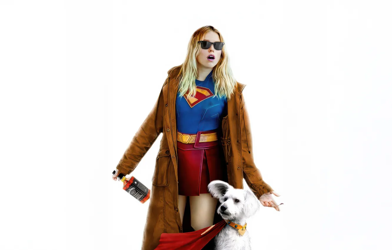 Photo wallpaper Supergirl, Krypto