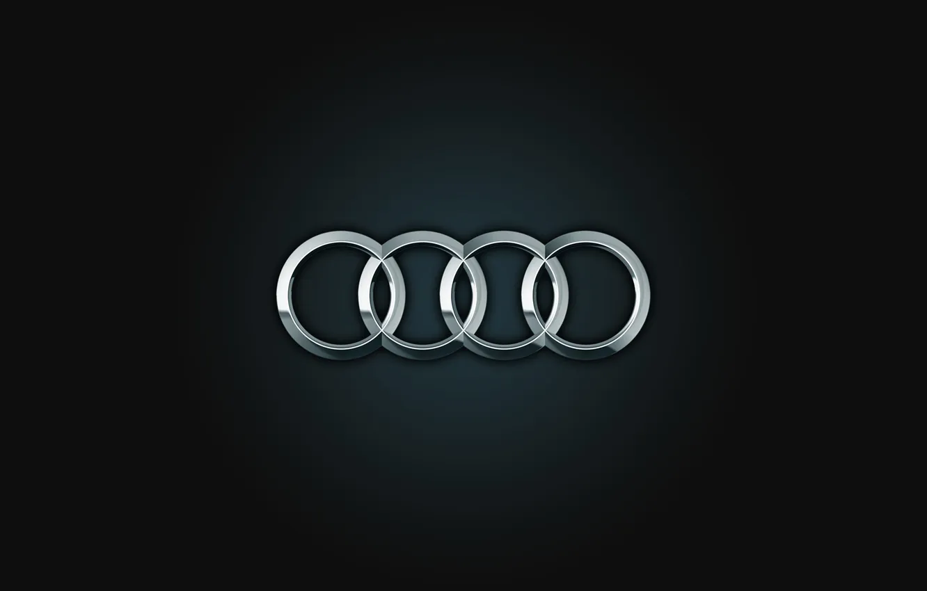 Photo wallpaper Audi, Audi, logo, black, rings, Silver