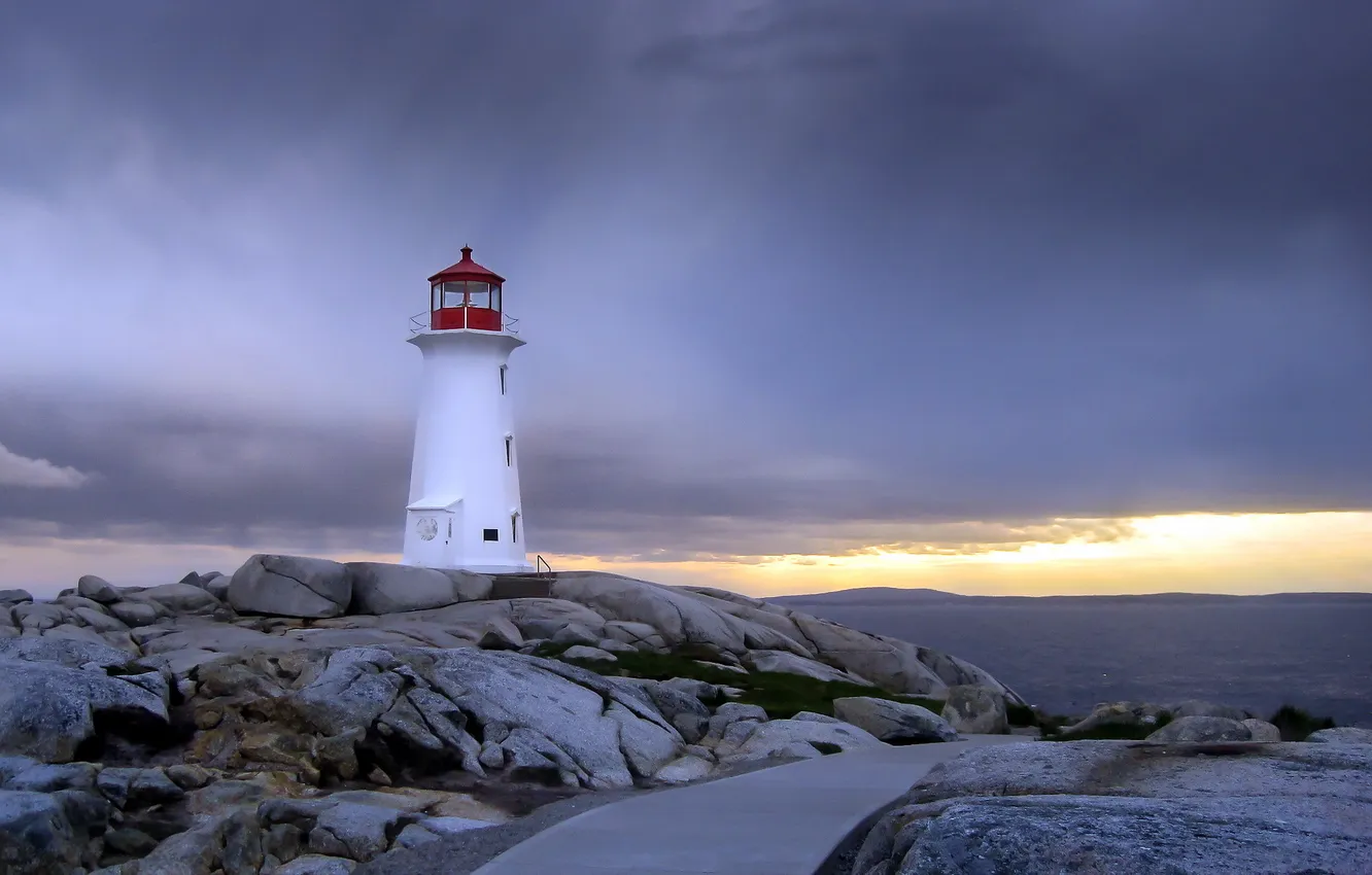 Photo wallpaper sea, landscape, lighthouse