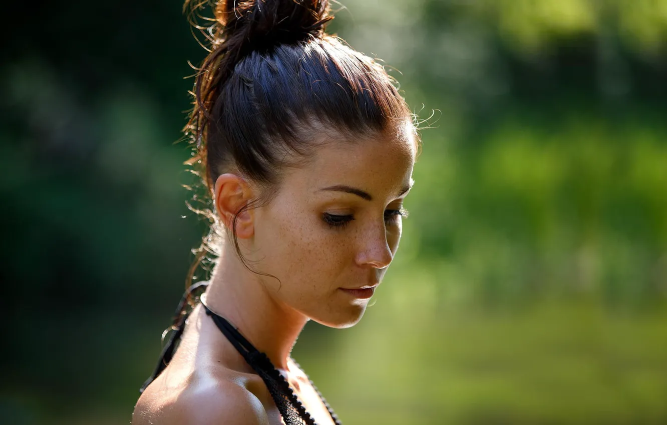 Photo wallpaper girl, portrait, freckles, EIKONAS