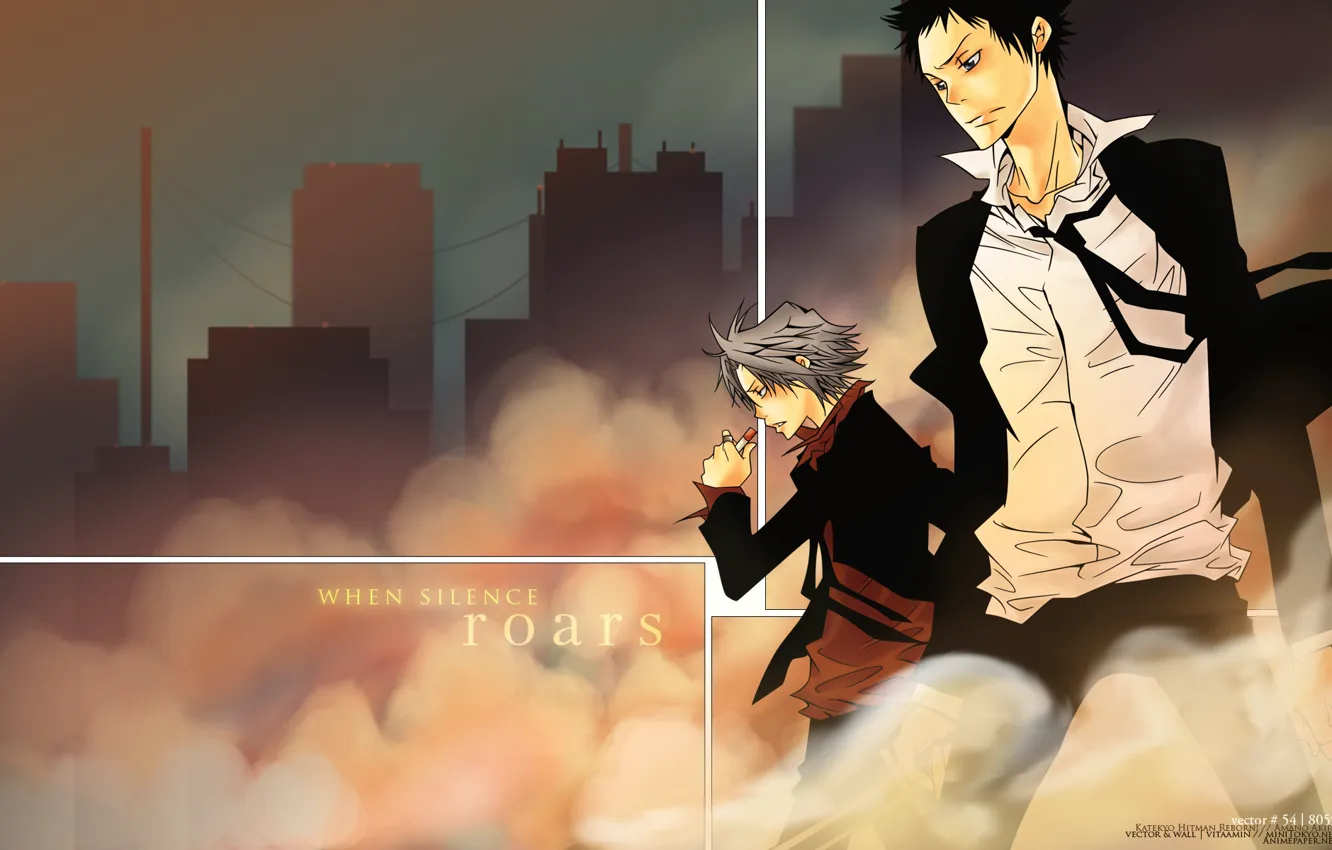 Photo wallpaper the wind, dust, art, art, gokudera Hayato, Katekyo Hitman REBORN!, Teacher mafia Reborn!, Yamamoto Takeshi