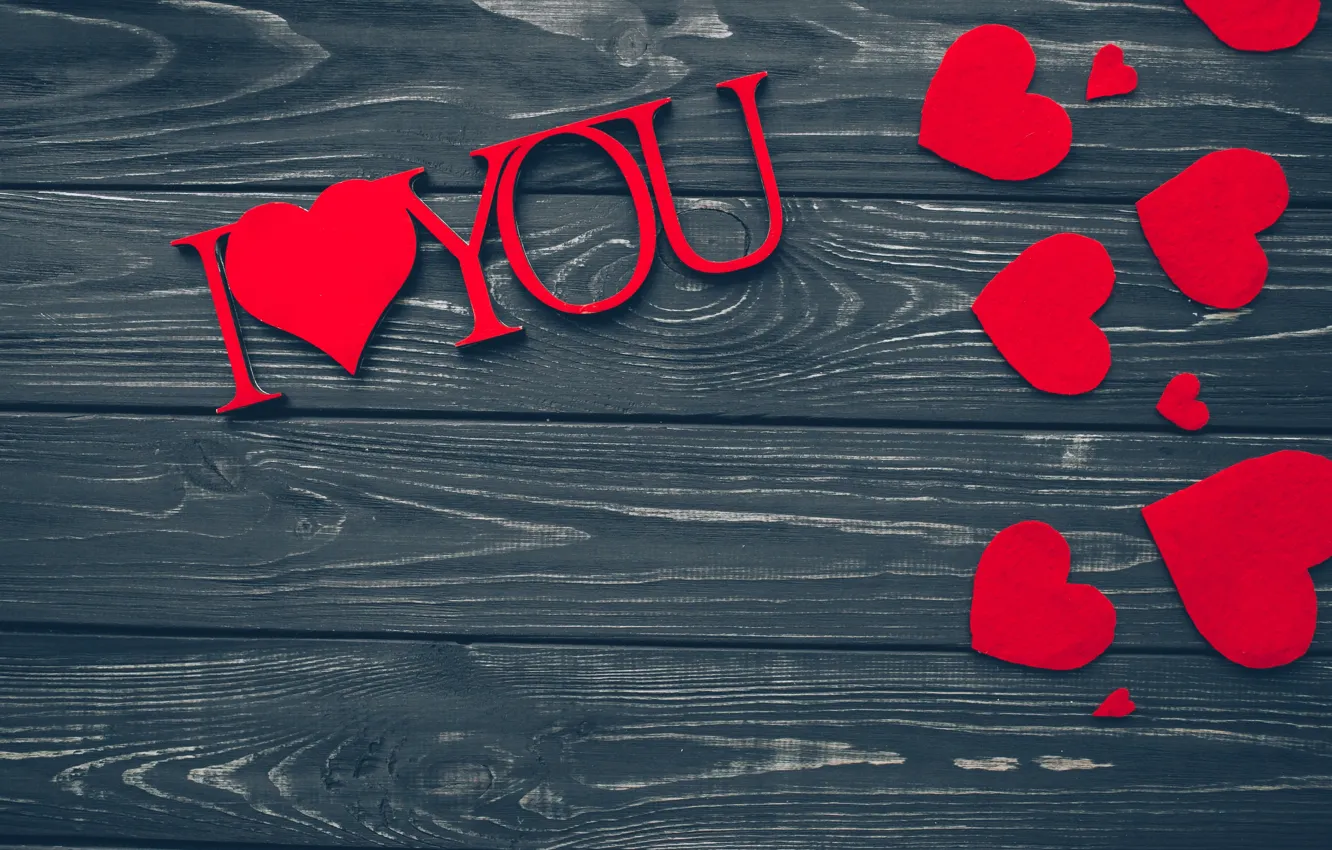 Photo wallpaper love, heart, red, love, wood, romantic, hearts, valentine's day