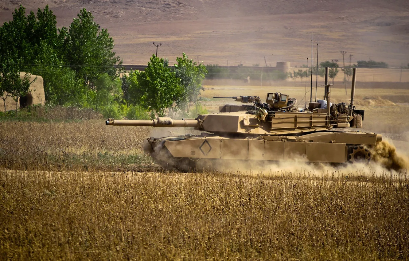 Photo wallpaper tank, Afghanistan, M1 Abrams, democracy