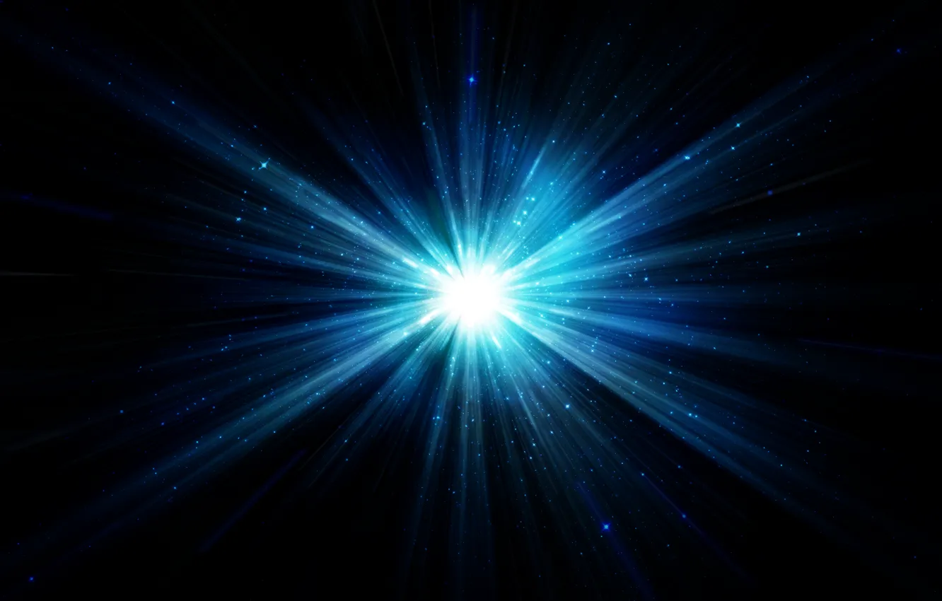 Photo wallpaper Blue, Star, Light
