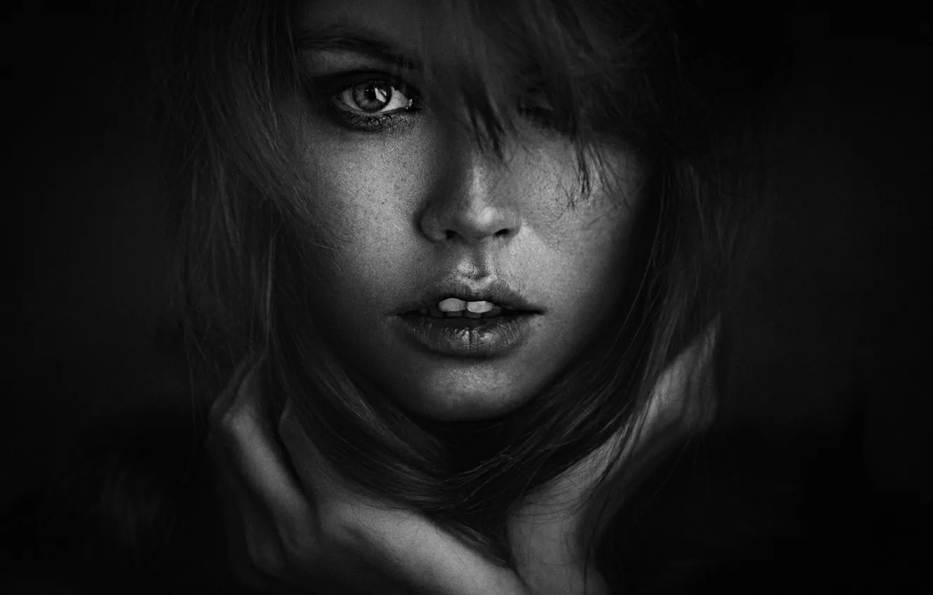 Wallpaper Look, Girl, Face, Model, B W, Beautiful, George Chernyadev 