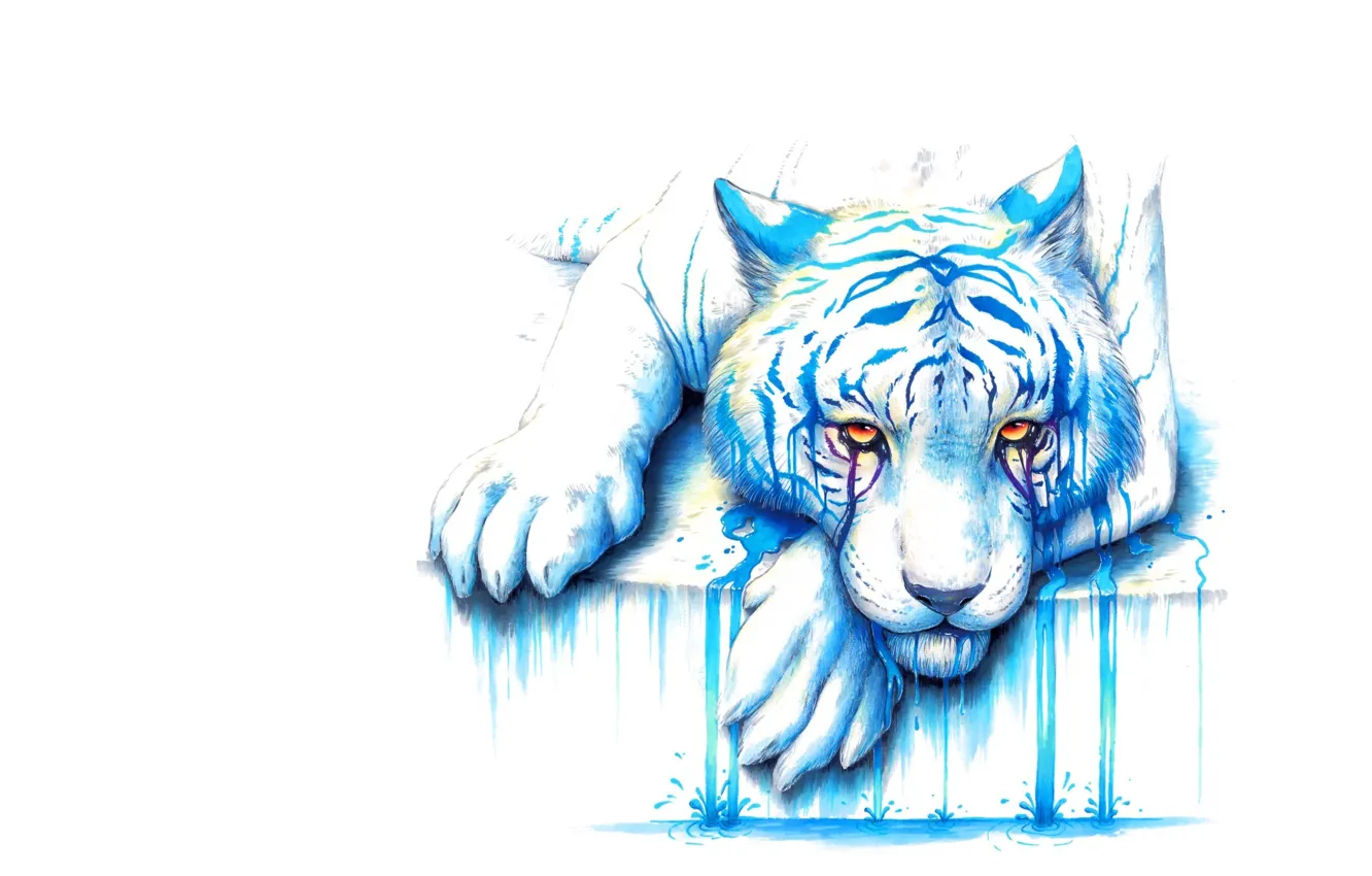 Photo wallpaper tiger, mood, paint, art, jonas jödicke