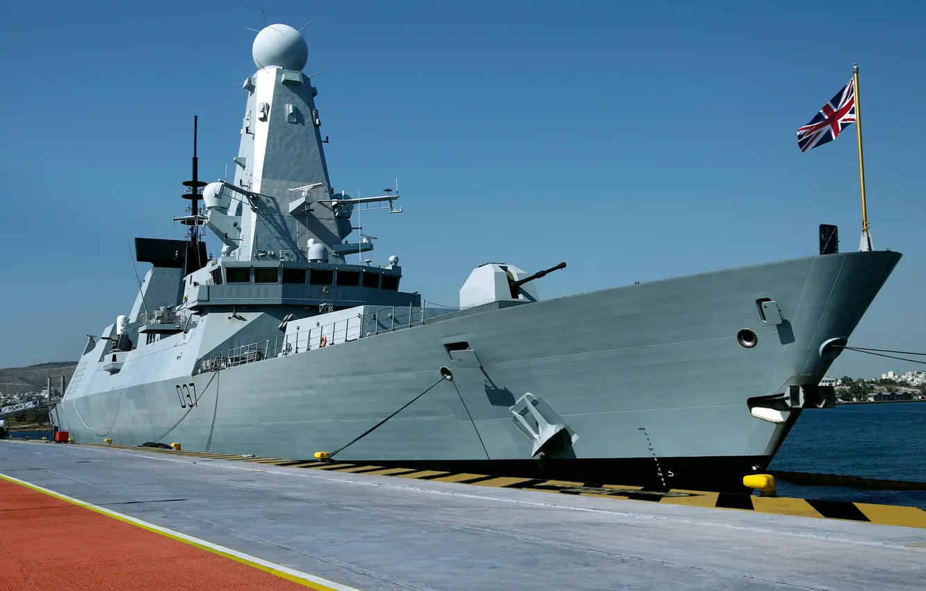 Photo wallpaper destroyer, HMS Duncan, The Royal Navy
