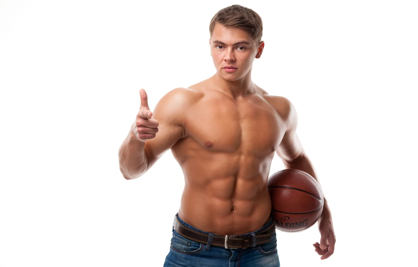 Photo wallpaper the ball, muscle, press, pose, athlete, workout, fitness, abs