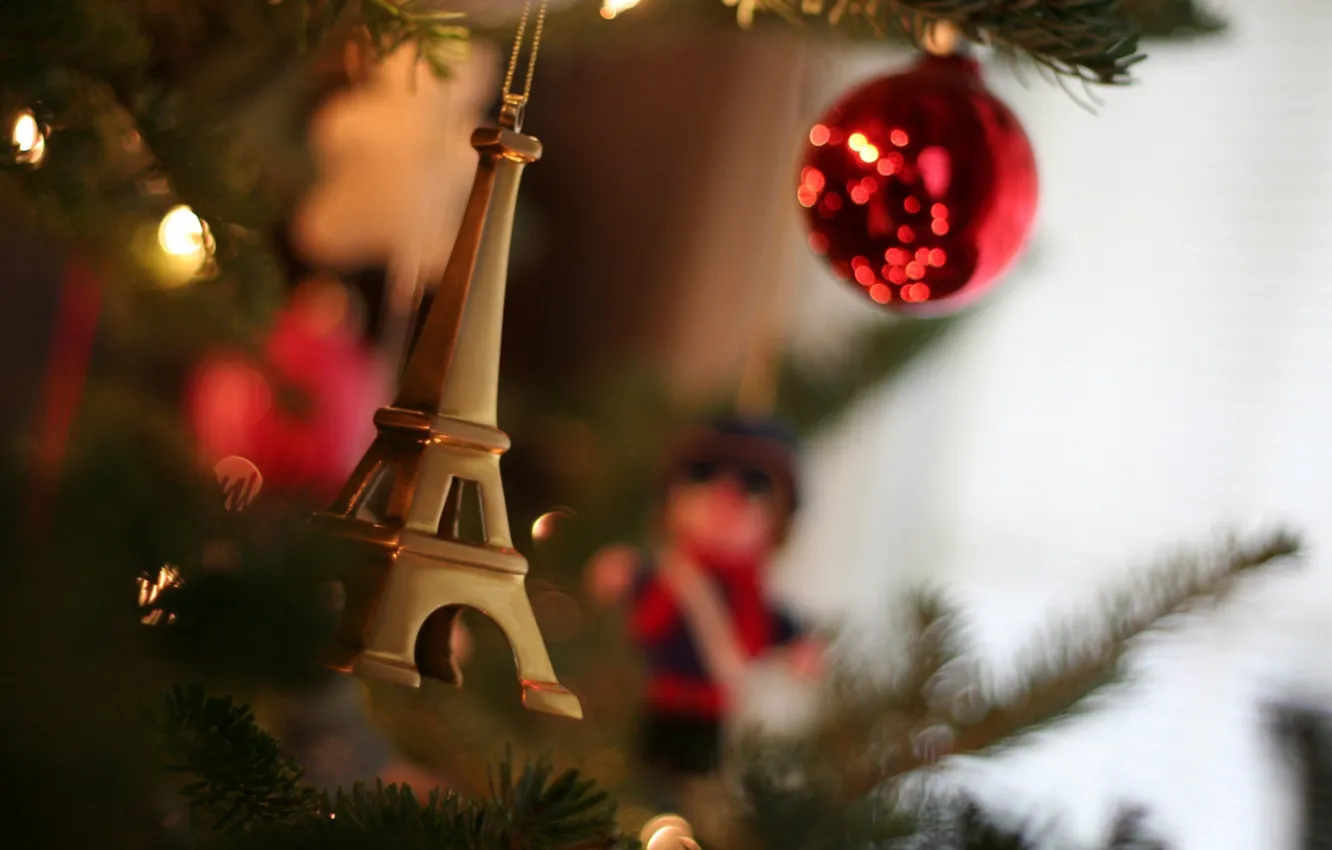 Photo wallpaper macro, decoration, needles, photo, mood, holiday, Wallpaper, toy