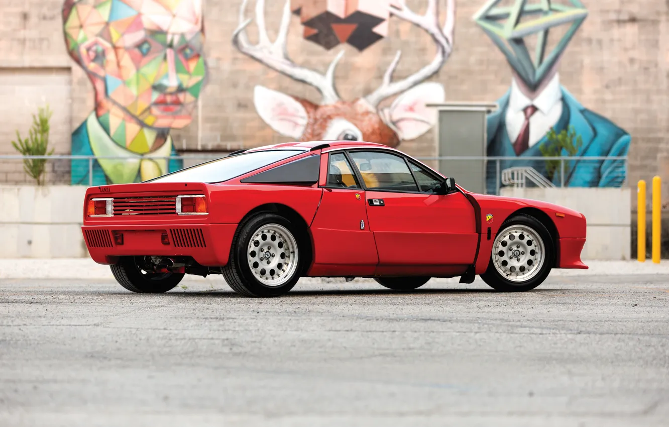 Photo wallpaper red, Lancia, Rally, 1984, Lancia Rall Stradale 037 Stradale