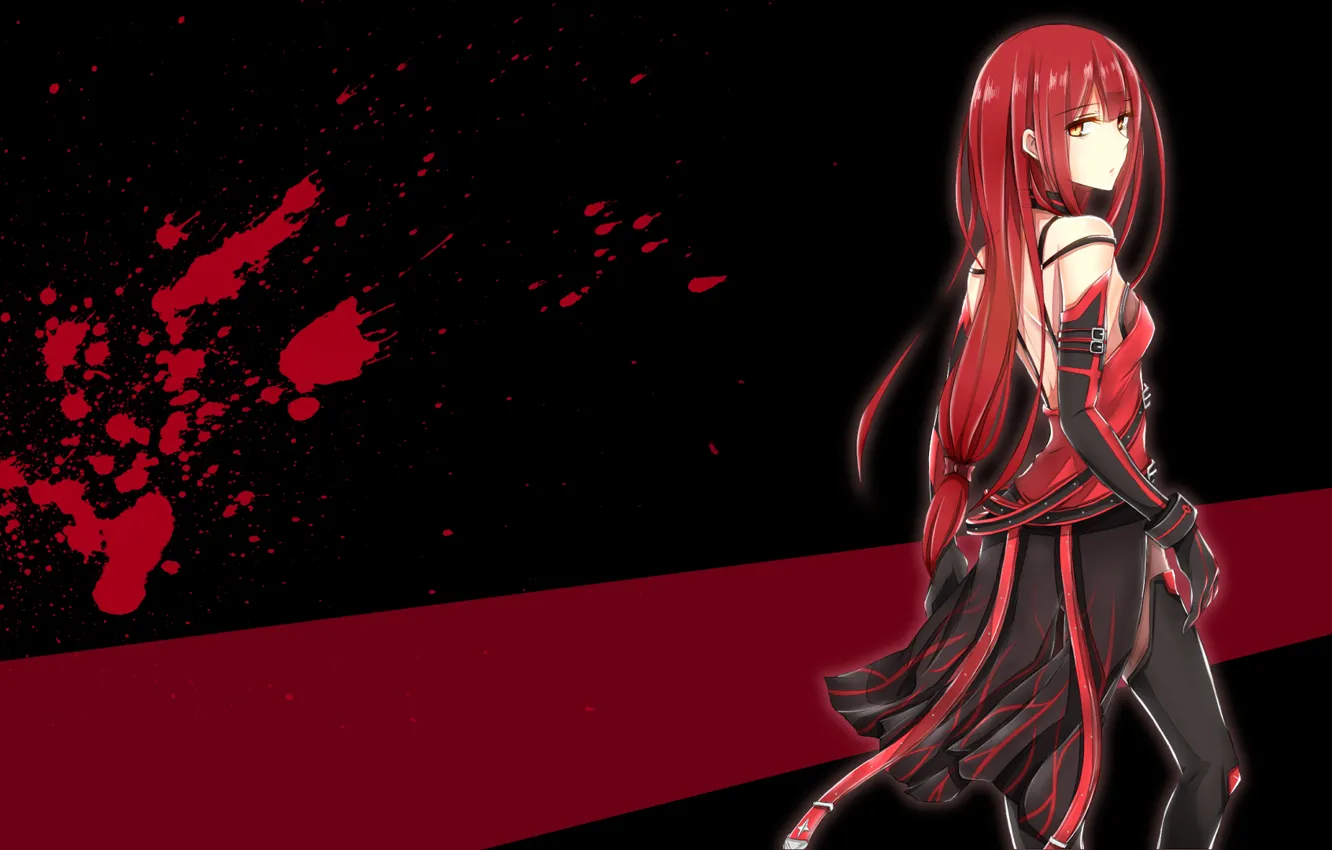 Photo wallpaper look, girl, blood, surprise, art, elsword, elesis