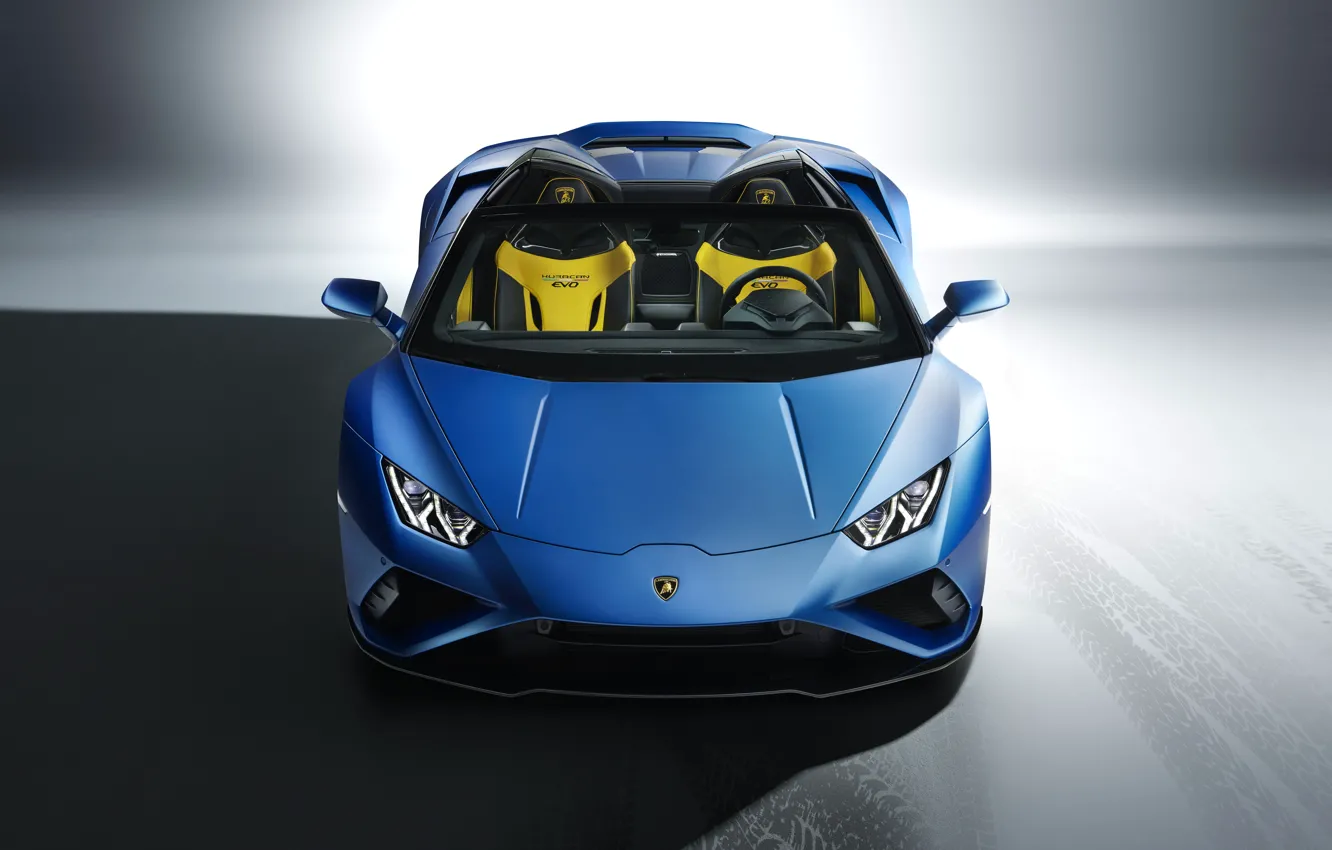 Photo wallpaper Lamborghini, front view, Spyder, Huracan, 2020, RWD, Huracan EVO