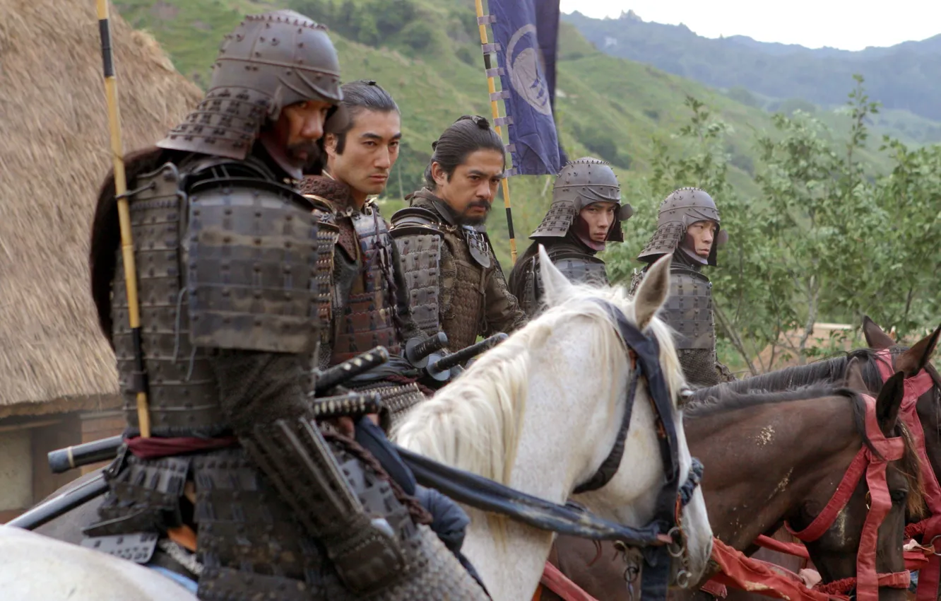 Photo wallpaper cinema, armor, katana, movie, ken, blade, horse, bow