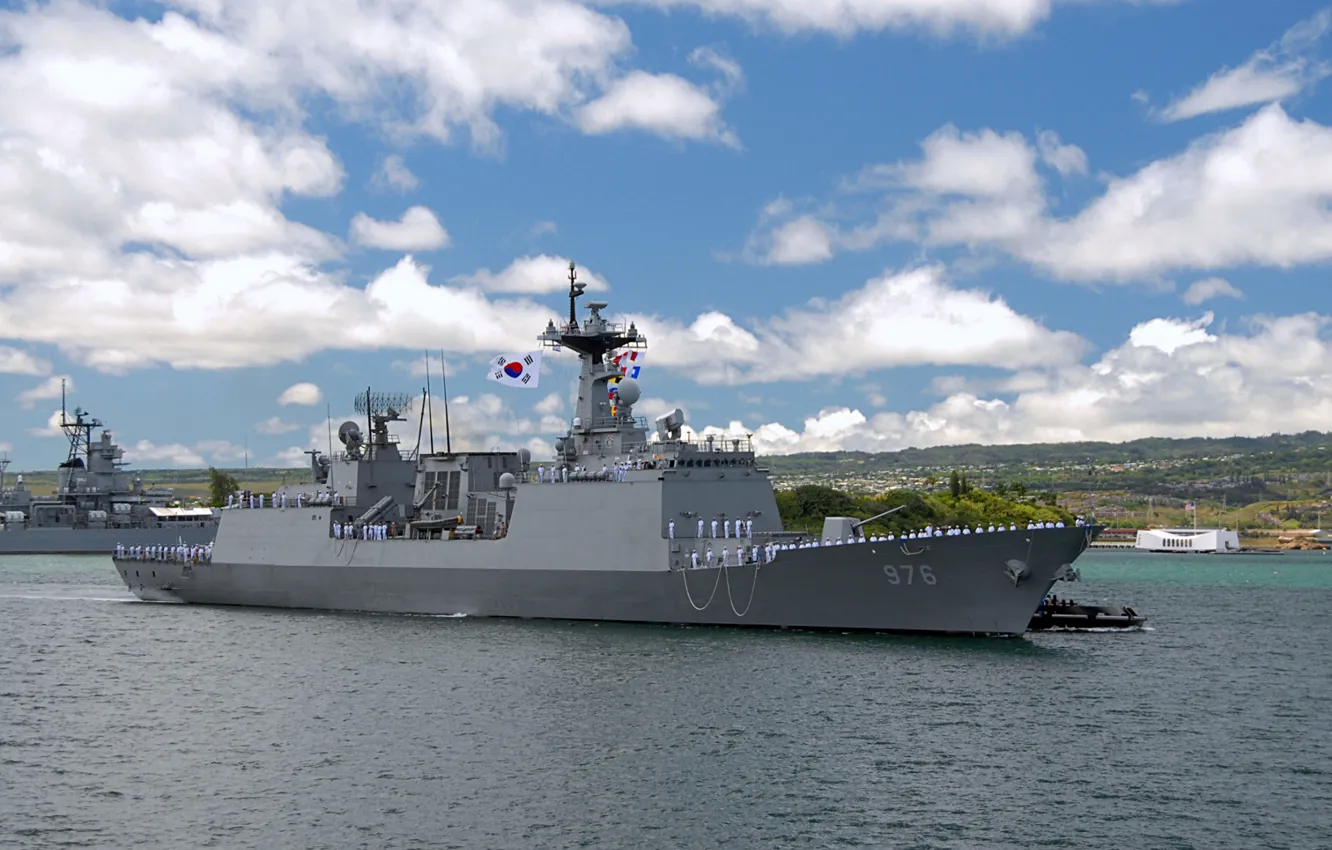 Photo wallpaper frigate, Navy, ROKS Munmu the Great