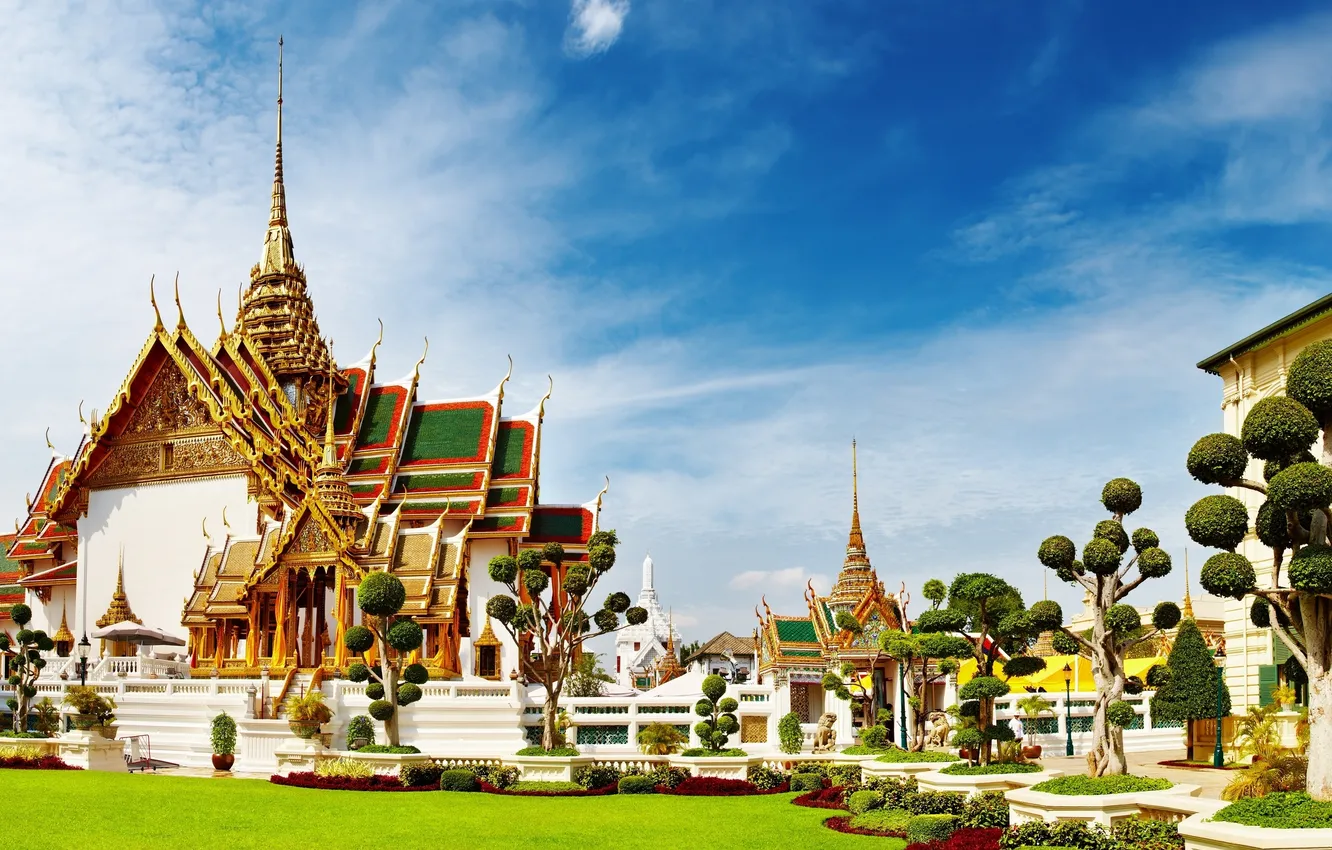 Photo wallpaper trees, building, Thailand, temple