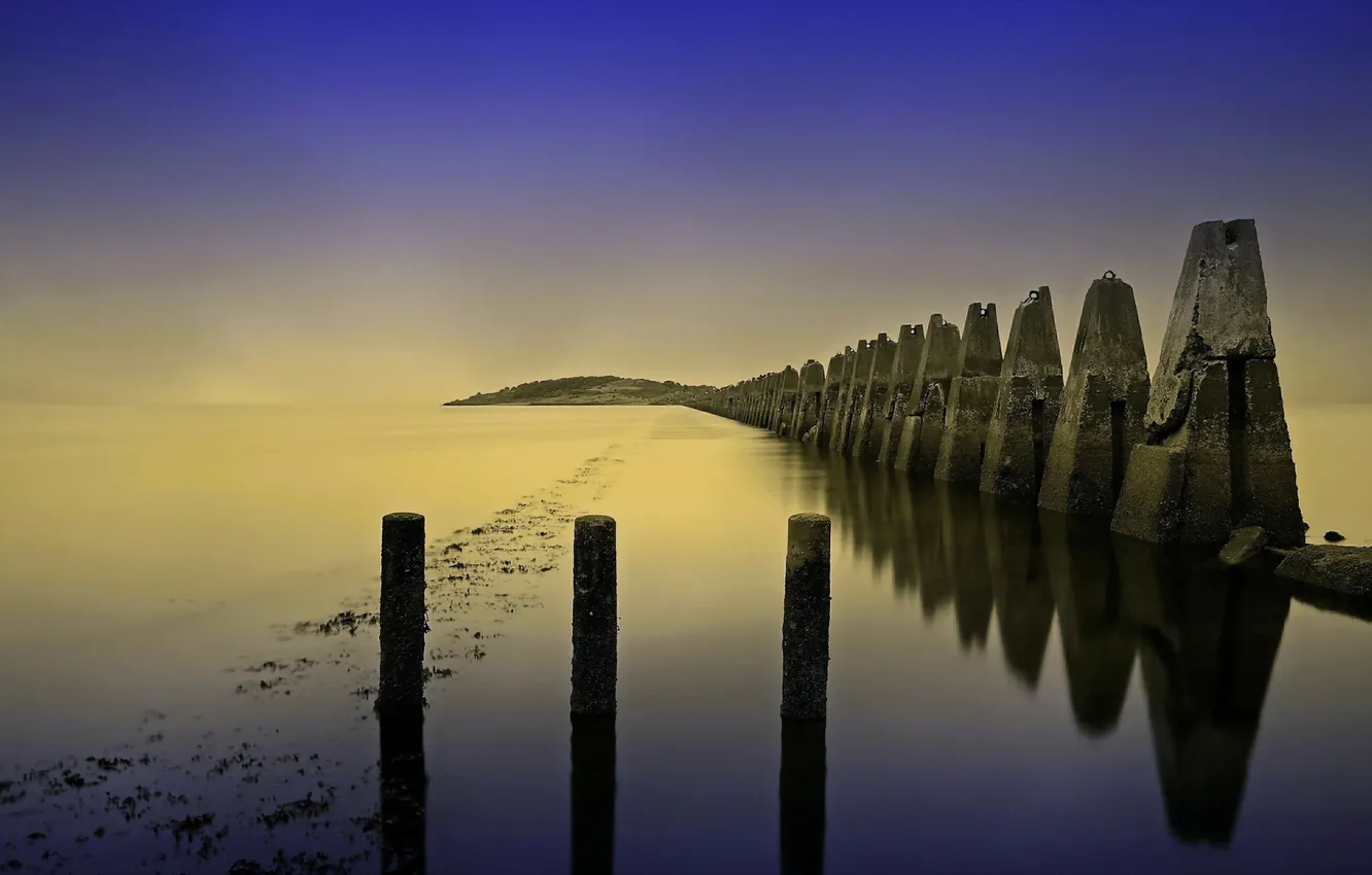 Photo wallpaper sea, landscape, morning