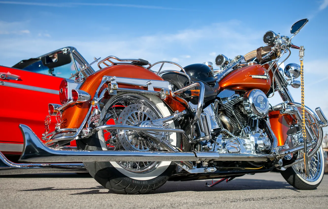 Photo wallpaper style, Harley Davidson, bike