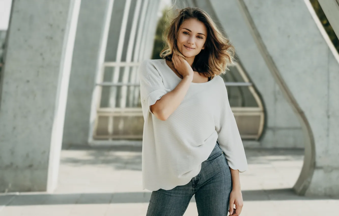 Photo wallpaper girl, smile, portrait, Lea, He.