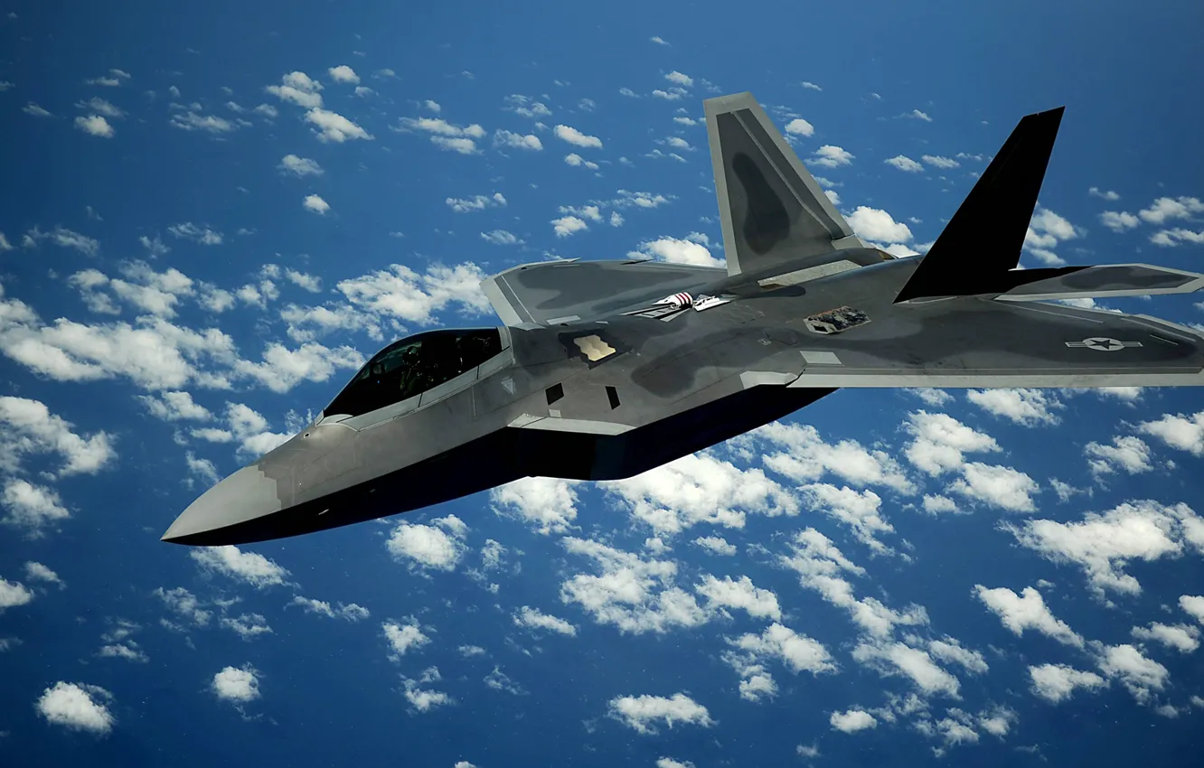 Photo wallpaper F-22, Raptor, Lockheed/Boeing, multi-role fighter, fifth generation