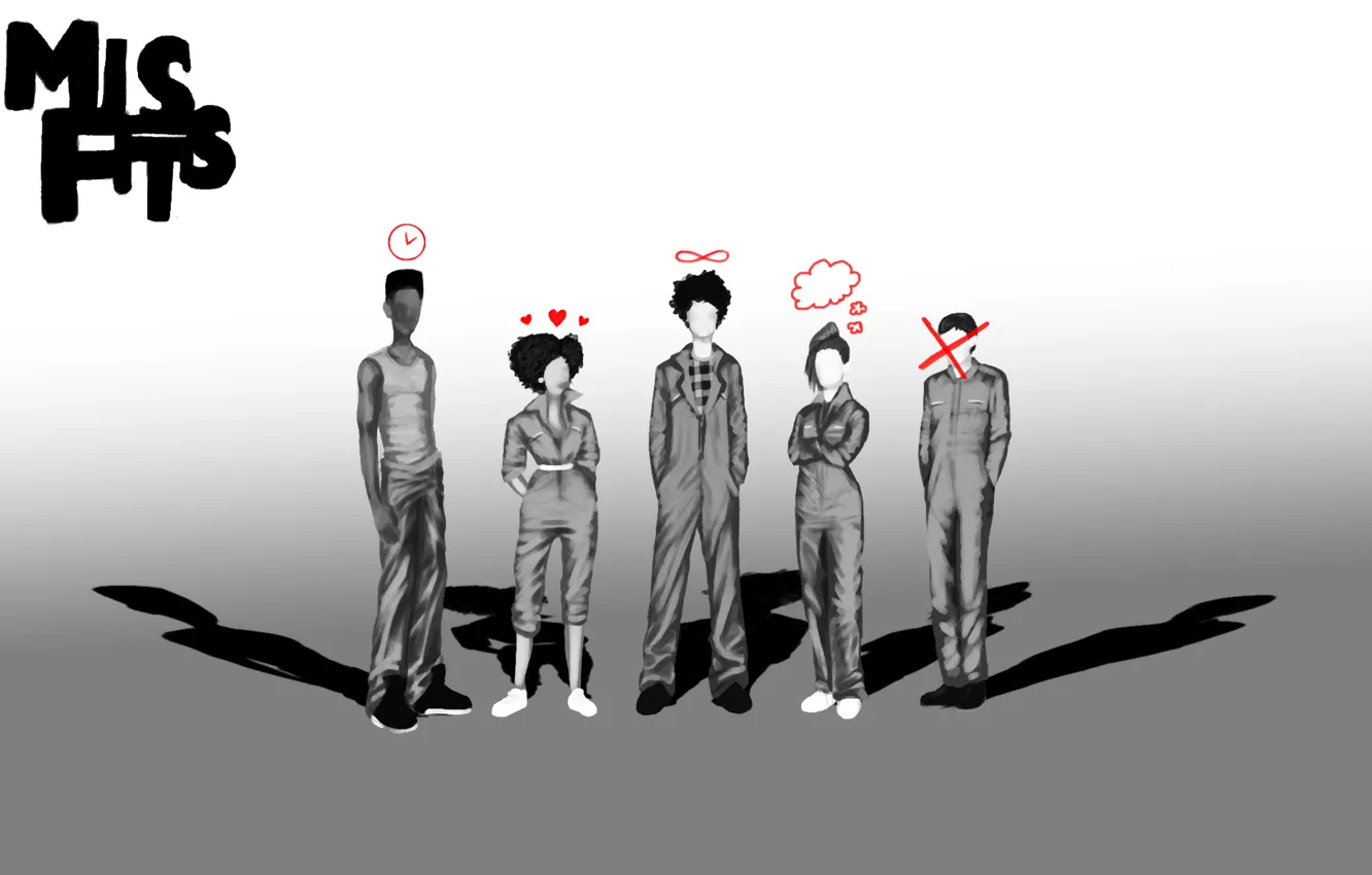 Photo wallpaper Wallpaper, figure, shadow, wallpaper, the series, 1920x1200, bad, misfits