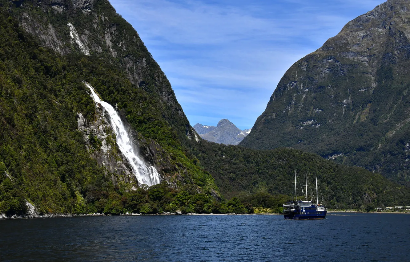 Photo wallpaper New Zealand, New Zealand, Milford Sound, Milford Sound, Fjords