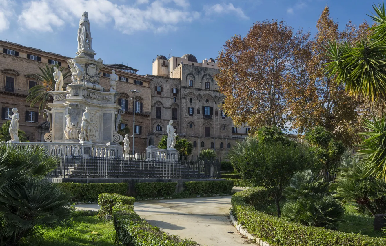 Photo wallpaper Italy, monument, Sicily, Palermo, Philip V, Palace of the Normans