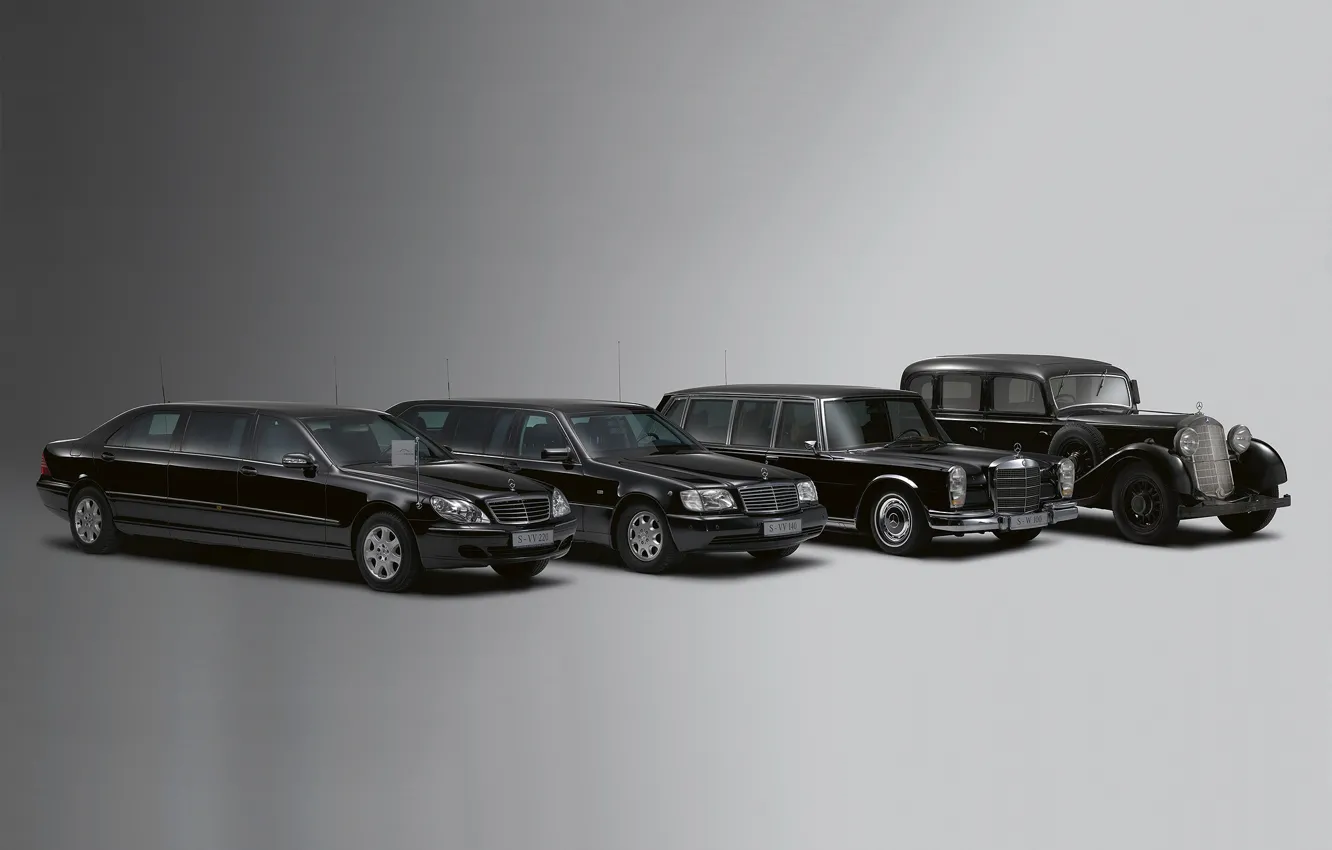 Photo wallpaper retro, mercedes-benz, cars, limousine