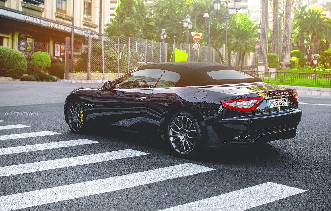 Photo wallpaper Maserati, black, Monaco, GranTurismo, GranCabrio