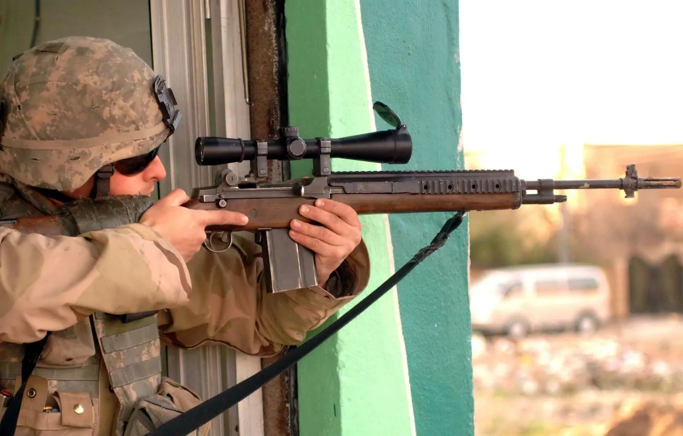 Photo wallpaper weapons, background, soldiers